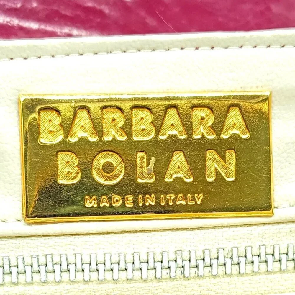 Vintage Barbara Bolan Red Italian Leather Clutch Bag